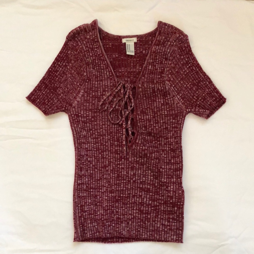 Forever 21 Lace-up Shirt